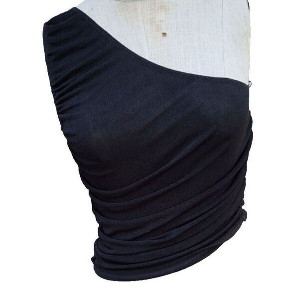 Elodie One Shoulder Rouched Tank Top Sz L - Picture 1 of 4